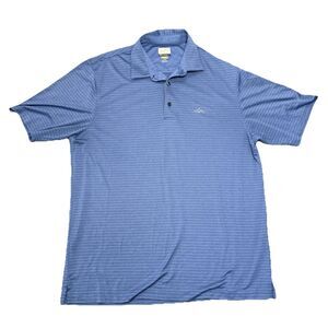 Greg Norman Play Dry Polo Mens Golf Polo Shirt Blue Striped Size Large